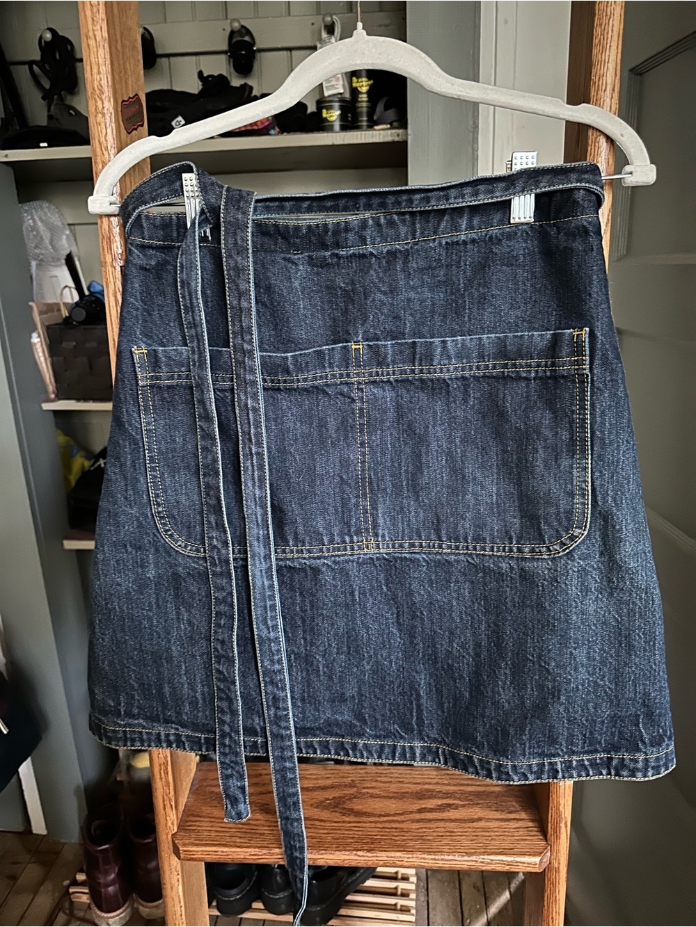 Tove Dark Denim Pocket Wrap Maker Skirt